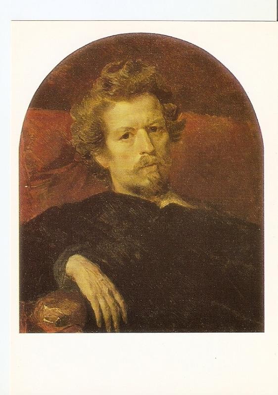 Postal 026459 : Autorretrato (1848). Karl Briulov. Oleo sobre carton. Galeria Tretiakov Moscu