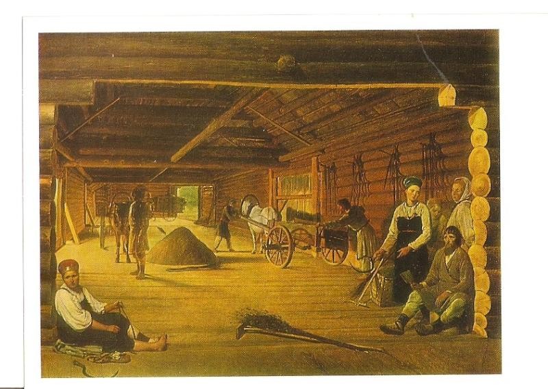 Postal 026463 : La era cubierta (1821). Alexei Venetsianov. Oleo sobre lienzo. Museo de Arte Ruso Leningrado