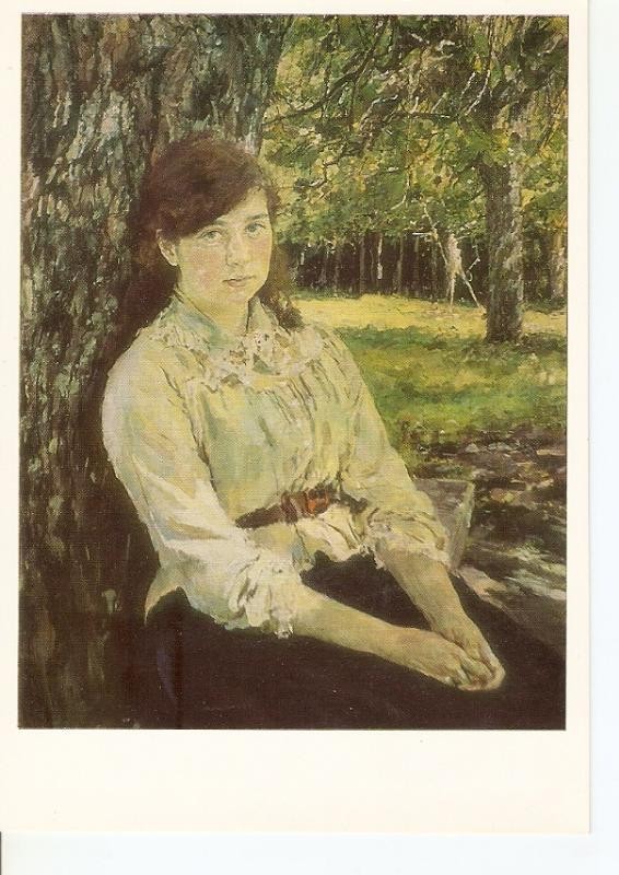 Postal 026468 : Muchacha iluminada por el sol (1888). Valentin Serov. Oleo sobre lienzo. Galeria Tretiakov Moscu