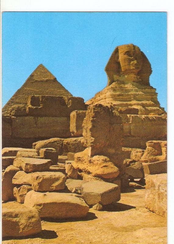 Postal 026777 : Giza. The Great Sphinx and the pyramid of Kephre