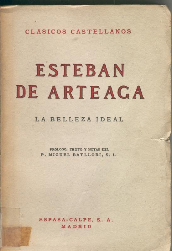 Clasicos Castellanos numero 122: La belleza ideal