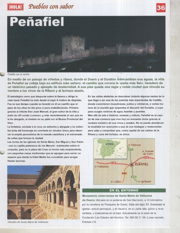 Guia HOLA de pueblos con sabor, ficha 36: Peñafiel