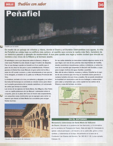 Guia HOLA de pueblos con sabor, ficha 36: Peñafiel