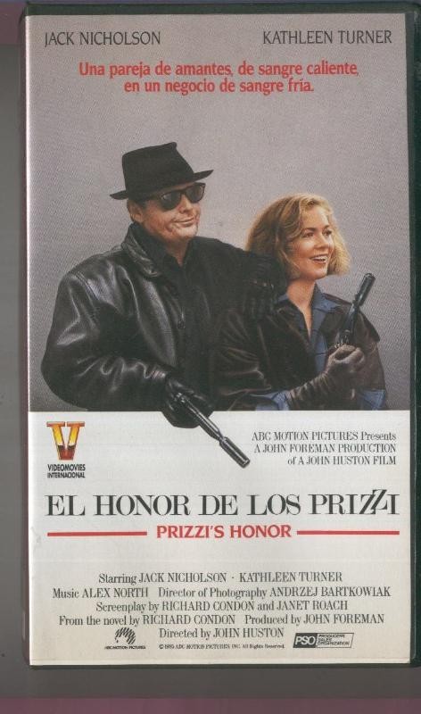 VIDEO VHS: El honor de los Prizzi