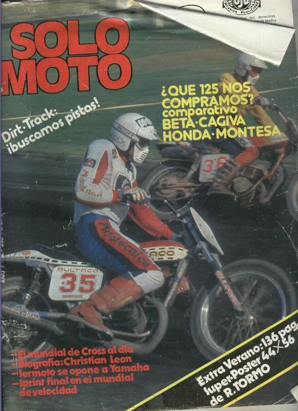 Solo Moto numero 296 (cubierta estropeada lado lomo)