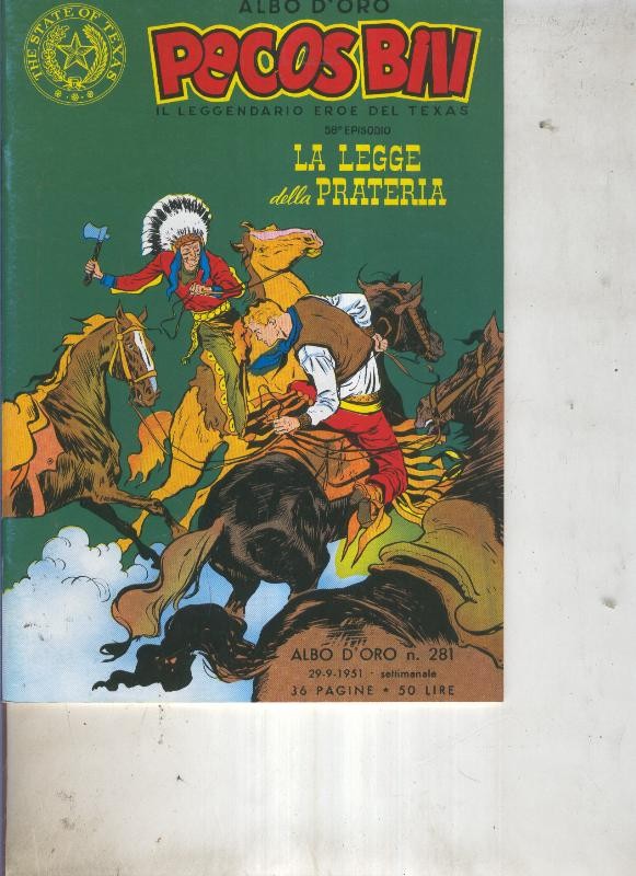 Pecos Bill numero 281 La lege della pratteria