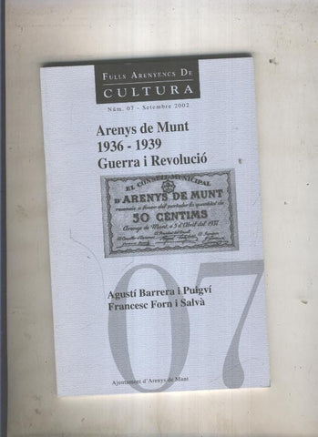 Arenys de Munt 1936-1939 Guerra i Revolucio