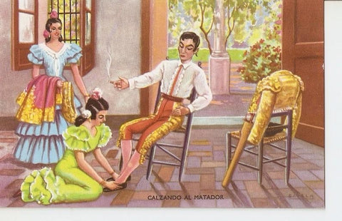 Postal 028241 : Calzando al matador