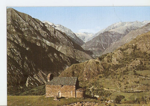 Postal 029396 : Vall de Boi Capella Romanica de St. Quirze de Durro al fons Coma-Lo-Formo El Montarto i Pta. Alta
