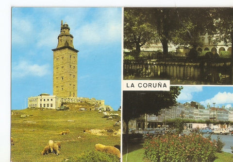 Postal 029669 : La Coruña Torre de Hercules Jardin San Carlos y Avenida de la Marina