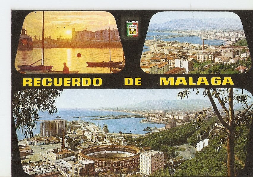 Postal 029681 : Malaga. Atardecer en el Puerto Plaza de Toros y Puerto