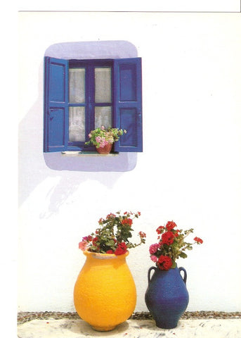 Postal 029758 : Ventana y jarrones