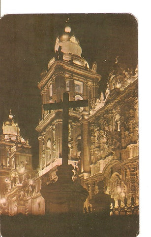 Postal 029776 : Vista nocturna a la Catedral Mexico D.F.