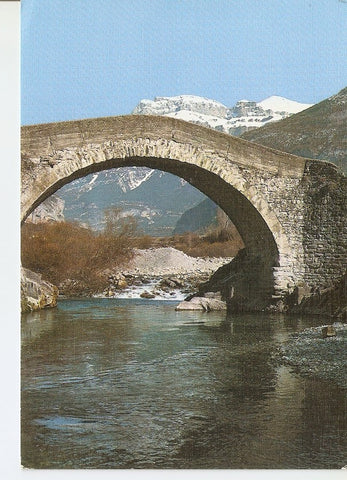 Postal 029798 : Torla (Huesca) Pirineo Aragones. Puente de la Glera sobre el Rio Ara