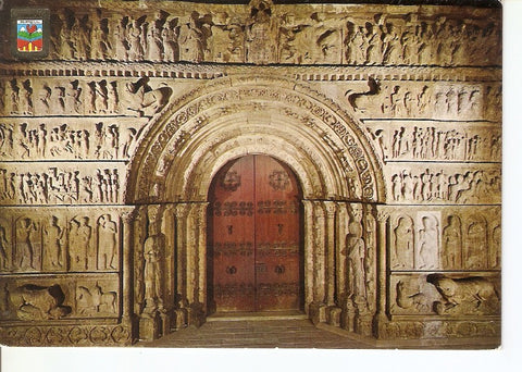 Postal 029891 : Ripoll Portada del Monasterio de Santa Maria de Ripoll siglo XII Monumento Nacional