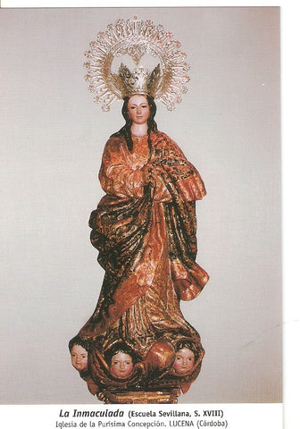 Postal 029923 : La Inmaculada (Escuela Sevillana S. XVIII) Iglesia de la Purisima Concepcion. Lucena (Cordoba)