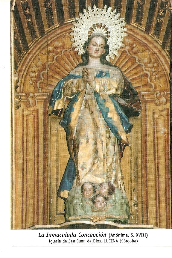 Postal 029924 : La Inmaculada Concepcion (Anonima S. XVIII) Iglesia de San Juan de Dios. Lucena (Cordoba)