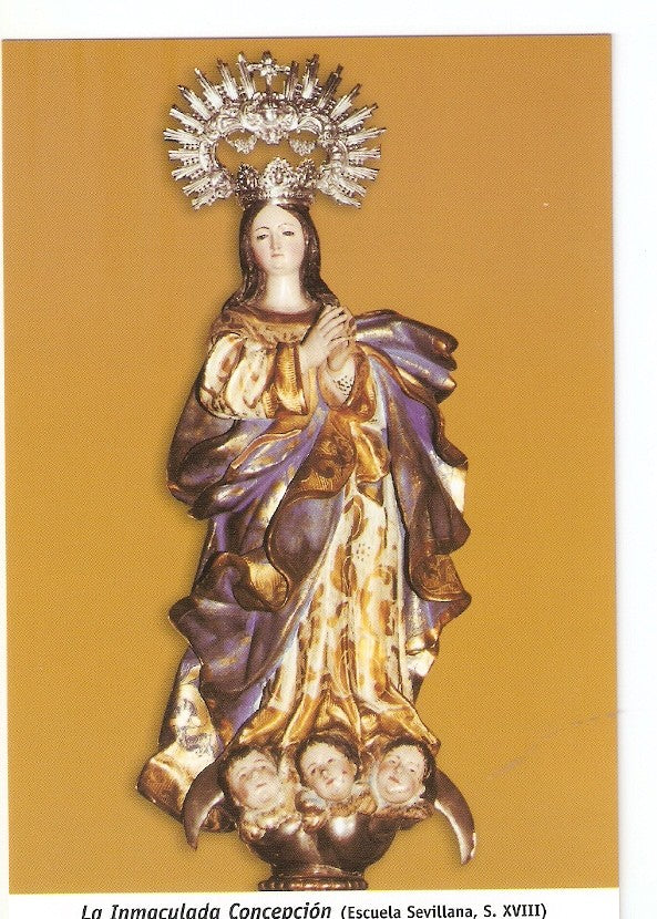 Postal 029932 : La Inmaculada Concepcion (Escuela Sevillana S. XVIII) Convento de Filipenses Hijas de Maria Dolorosa. Antequera (Malaga)