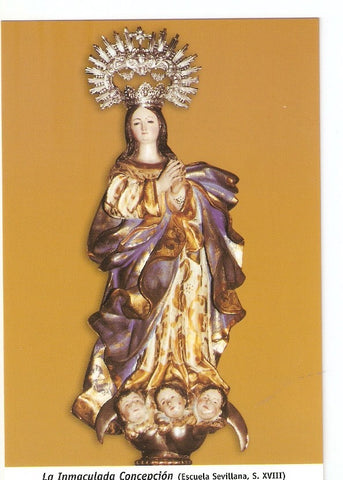 Postal 029932 : La Inmaculada Concepcion (Escuela Sevillana S. XVIII) Convento de Filipenses Hijas de Maria Dolorosa. Antequera (Malaga)