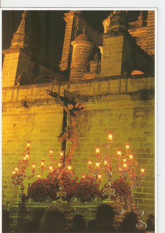 Postal 029951 : El Santo Crucifijo por la Catedral Semana Santa de Jerez