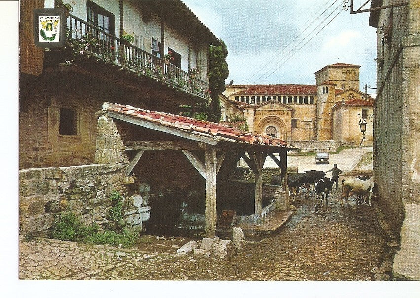 Postal 030028 : Santillana del Mar Calle del Rio al fondo la Colegiata