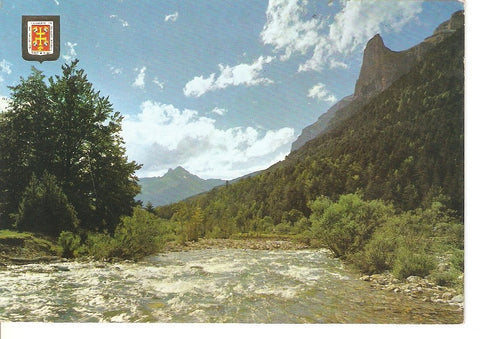 Postal 030054 : Parque Nacional de Ordesa. Rio Araza al fondo Pico de Otal