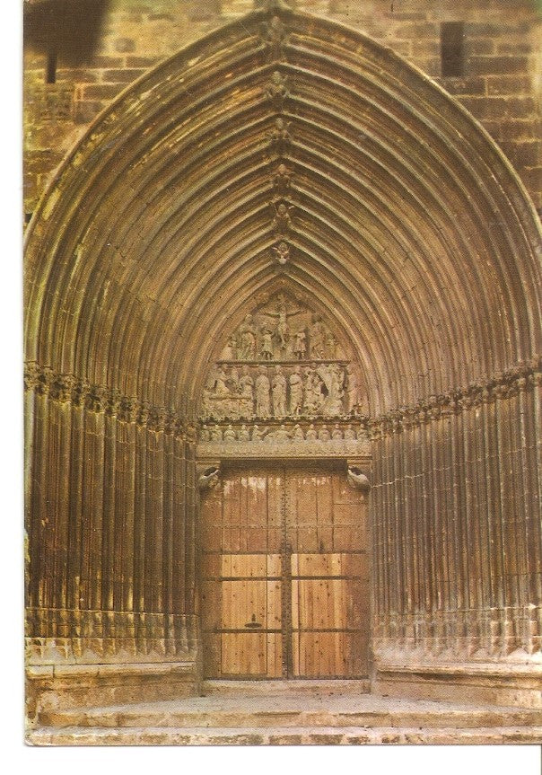 Postal 030195 : Estella Portada del Santo Sepulcro siglos XIII y XIV