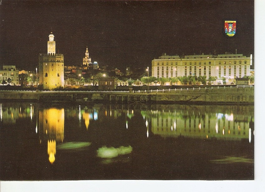 Postal 030223 : Sevilla Torre del Oro iluminada