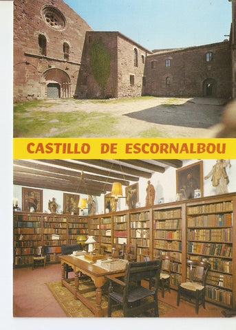 Postal 030232 : Castillo de Escornalbou. Riudecañas. Iglesia y Biblioteca