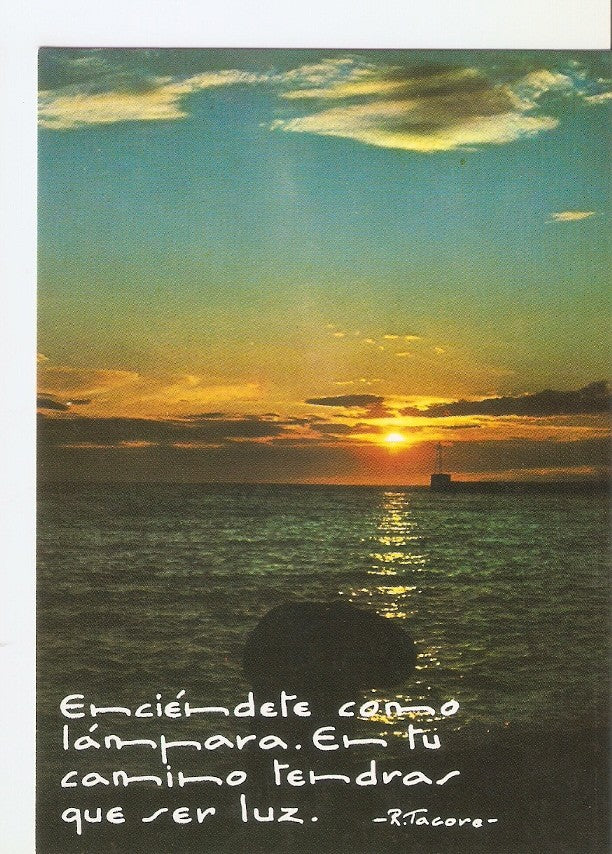 Postal 030314 : Puesta de sol en el mar