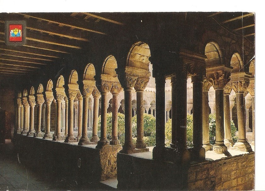 Postal 030344 : Santa Maria de lEstany. Monasterio Claustro romanico siglo XII
