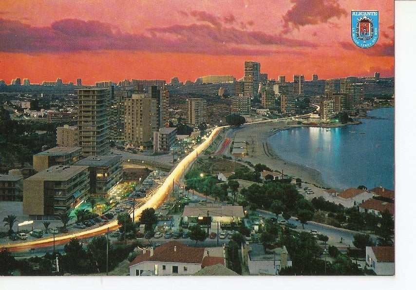 Postal 030345 : Alicante. La Albufereta nocturna