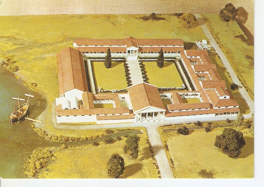 Postal 030412 : Fishbourne Roman Palace Model of Palace as it was in 75 A.D.