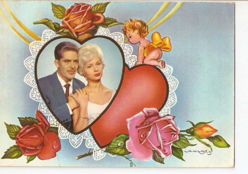 Postal 030546 : Pareja y Cupido