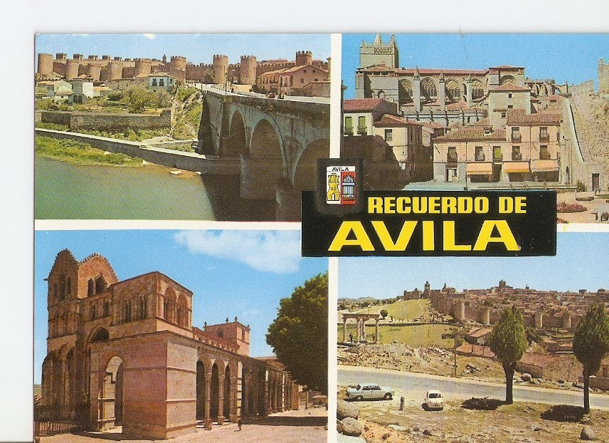 Postal 030711 : Avila. Rio Adaja y Murallas-Plaza Calvo Sotelo. Basilica de San Vicente-Vista parcial