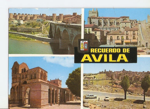 Postal 030711 : Avila. Rio Adaja y Murallas-Plaza Calvo Sotelo. Basilica de San Vicente-Vista parcial