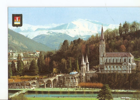 Postal 030714 : Lourdes et les Pyrenees vues du Counvent de lAssomption. La Basilica