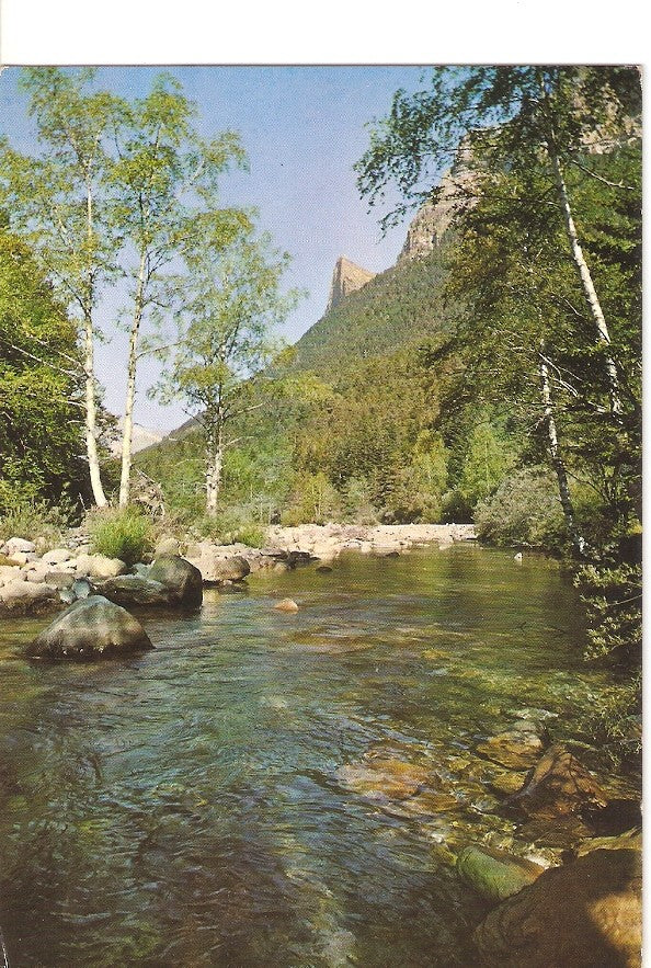 Postal 030053 : Parque Nacional de Ordesa. Rio Arazas - Al findo Tozal del Mallo