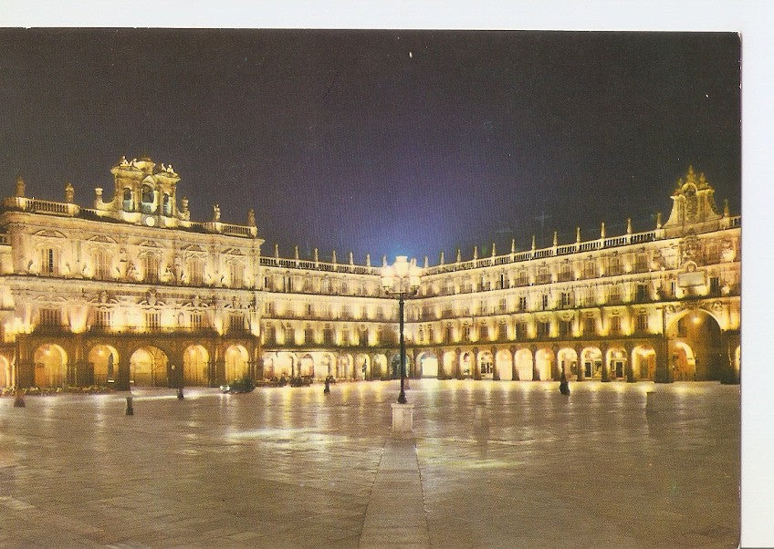 Postal 030871 : Salamanca. Plaza Mayor y Ayuntamiento iluminados
