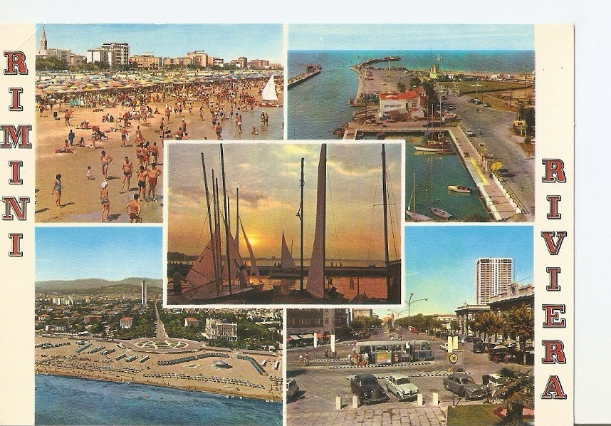 Postal 030874 : Grandi Alberghi sul mare. La Darsena. Rimini Riviera