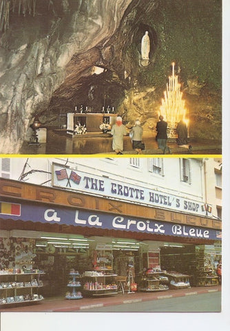Postal 030877 : A la Croix Bleue The Grotte Hotels shop. Lourdes