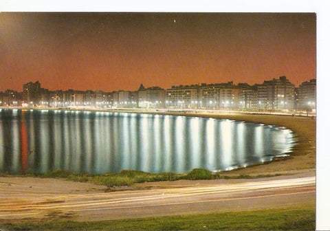 Postal 030947 : Montevideo (Uruguay). Playa Pocitos. Vista nocturna