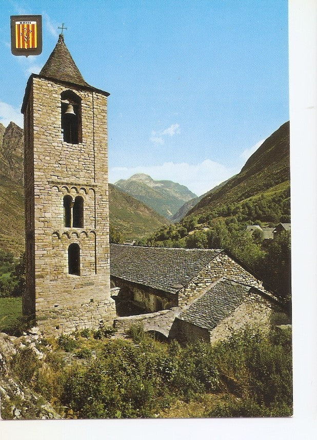 Postal 030950 : Pirineu Catala (Lleida). Vall de Bohi. Iglesia romanica de Sant Juan de Bohi