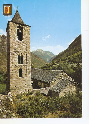 Postal 030950 : Pirineu Catala (Lleida). Vall de Bohi. Iglesia romanica de Sant Juan de Bohi