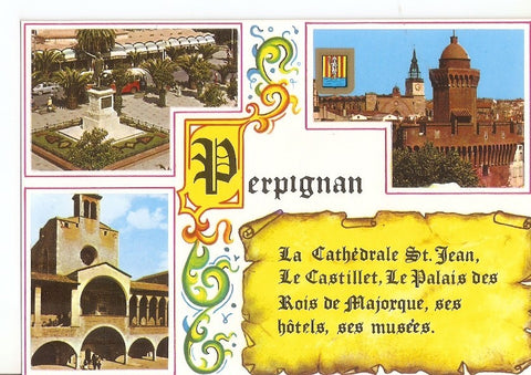 Postal 031101 : Le Castillet. Le Palais des rois de Majorque. La place Arago