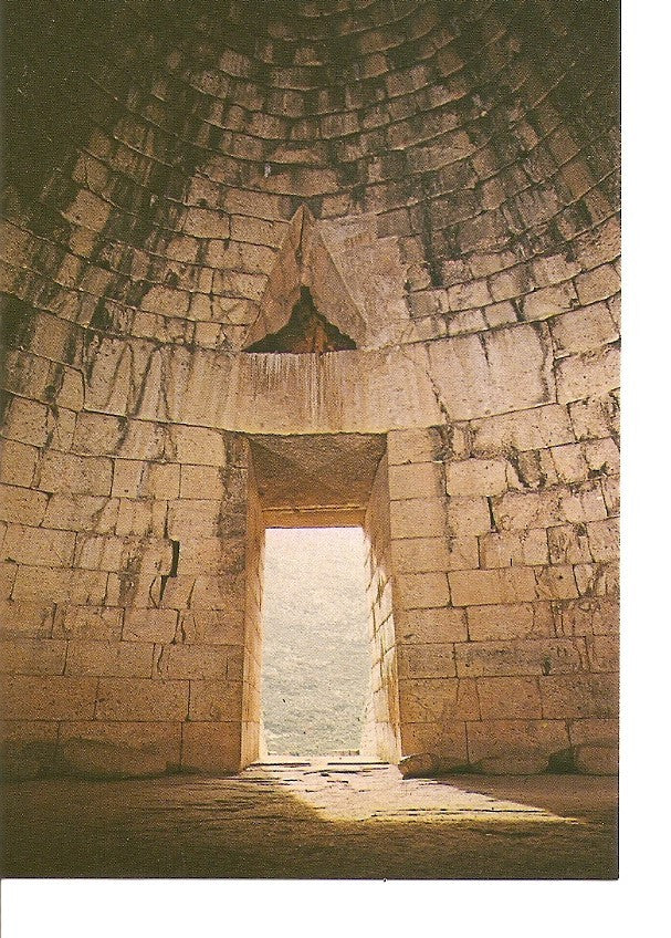 Postal 031255 : Mycenae. View of the entrance to the Treasury of Atreas from inside