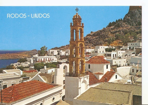 Postal 031282 : Rhodes: Lindos view of the Town
