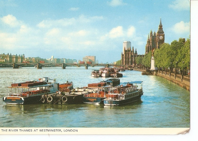 Postal 031318 : The River Thames at Westminster London