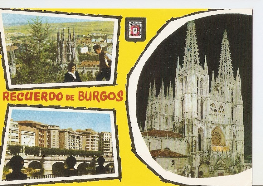 Postal 031373 : Burgos Tipos regionales. La Catedral puente de San Pablo