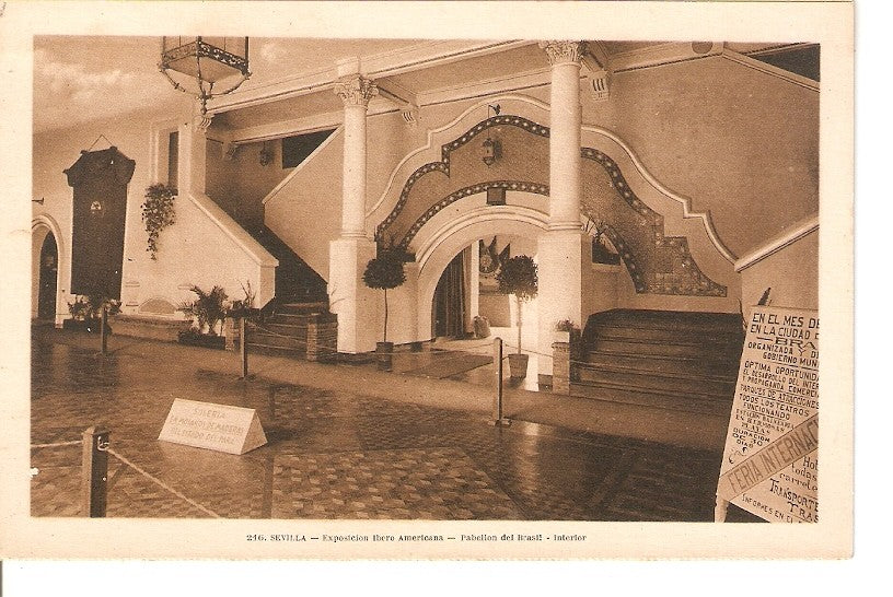 Postal 031443 : Sevilla - Exposicion Ibero Americana - Pabellon de Brasil - interior